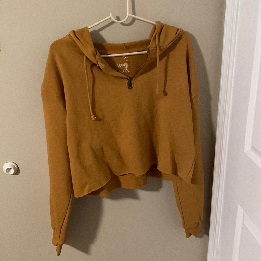 Yellow So cropped quarter-zip